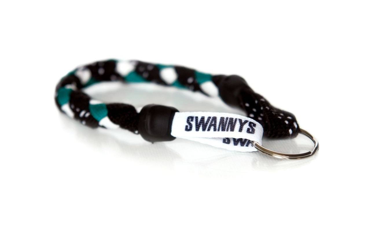Black, Kelly Green and White Hockey Keychain - Swannys