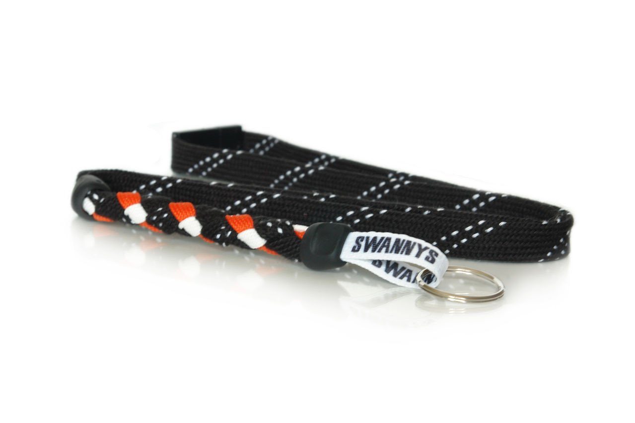Black, Orange and White Hockey Lanyard - Swannys