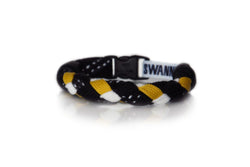 Black, Gold and White Hockey Bracelet - Swannys