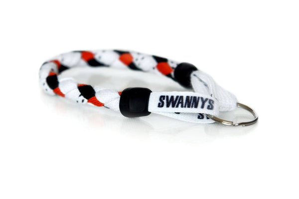 White, Black and Orange Hockey Keychain - Swannys