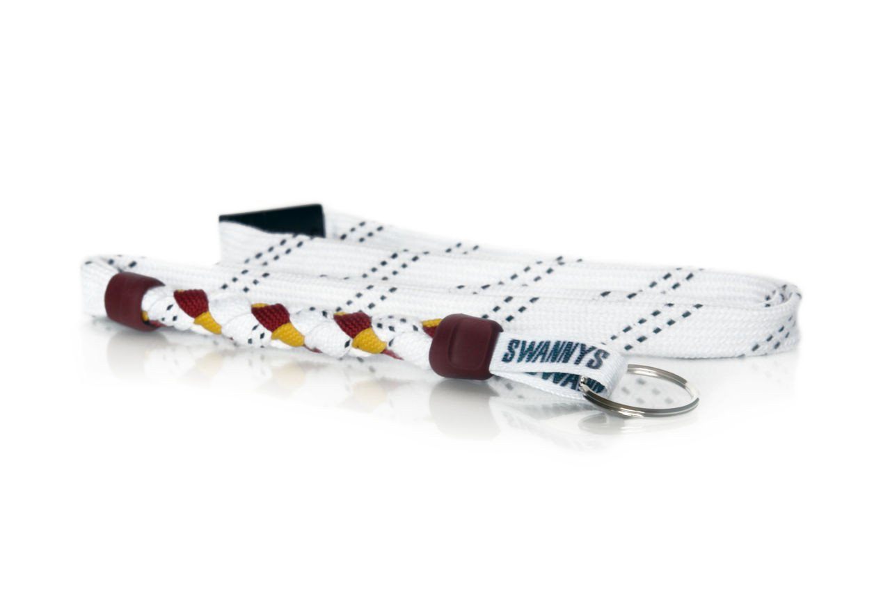 White, Maroon and Gold Hockey Lanyard - Swannys