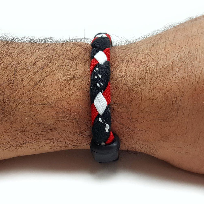 Hockey Lace Bracelet - Black, Red and White by Swannys