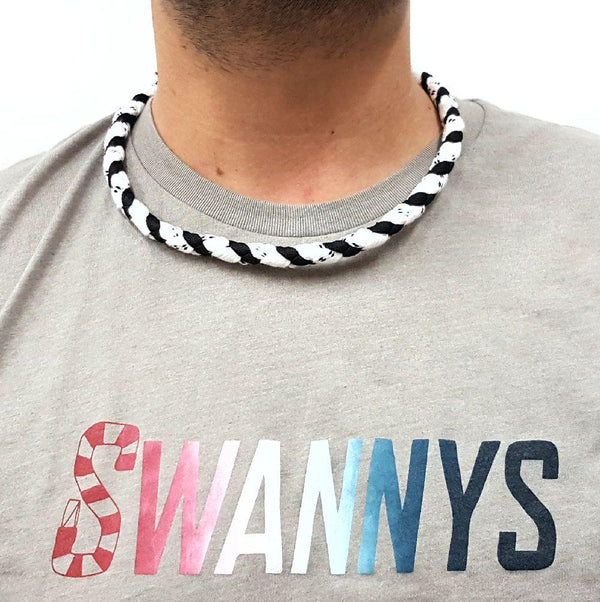 Hockey Lace Necklace - White and Black by Swannys