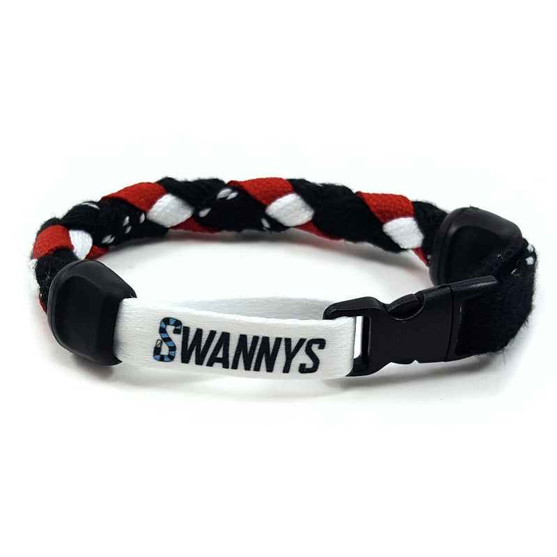 Hockey Lace Bracelet - Black, Red and White by Swannys