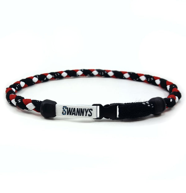 Hockey Lace Necklace - Black, Red and White by Swannys