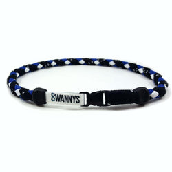 Hockey Lace Necklace - Black, Royal Blue and White by Swannys