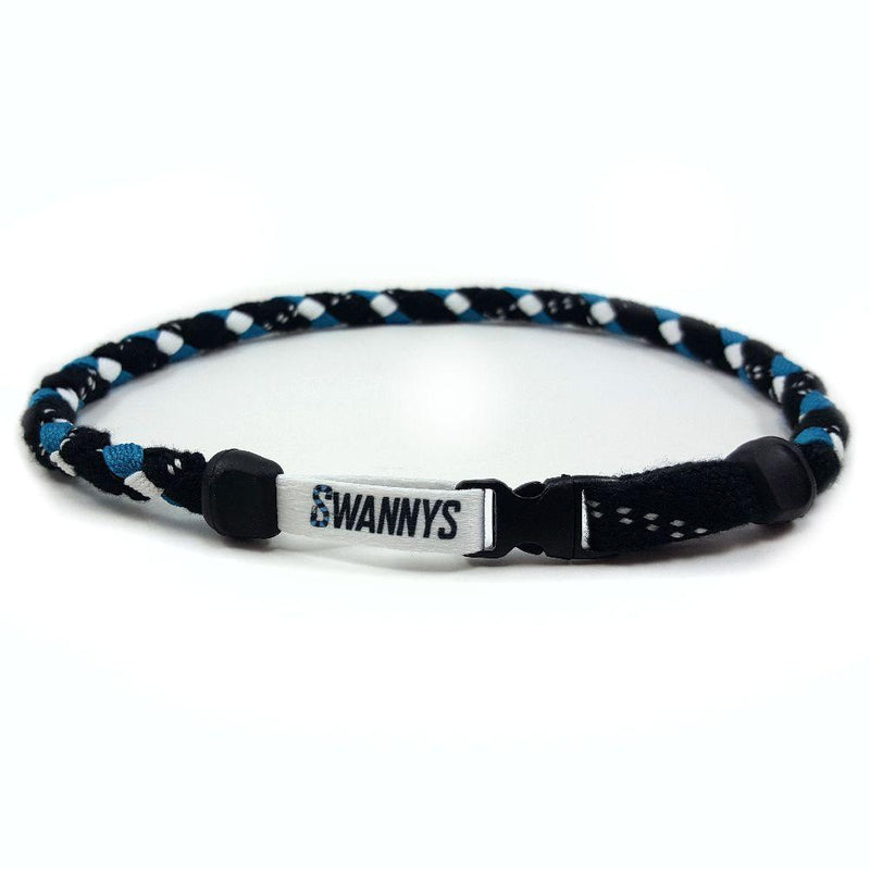 Hockey Lace Necklace - Black, Teal and White by Swannys