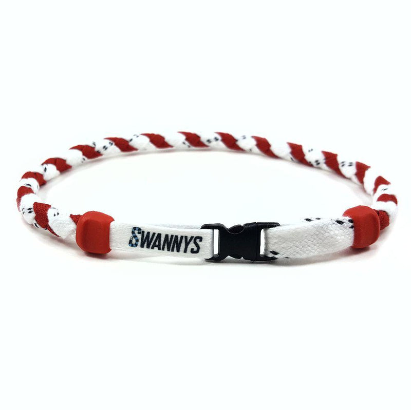 Hockey Lace Necklace - White and Red by Swannys