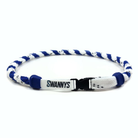 Hockey Lace Necklace - White and Royal Blue by Swannys