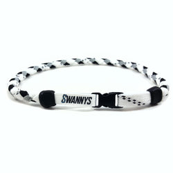 Hockey Lace Necklace - White, Black and Gray by Swannys