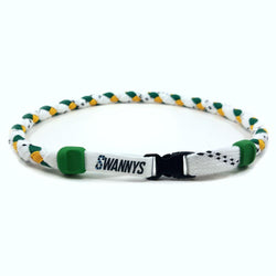 Hockey Lace Necklace - White, Kelly Green and Gold by Swannys