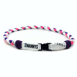 Hockey Lace Necklace - White, Purple and Pink by Swannys