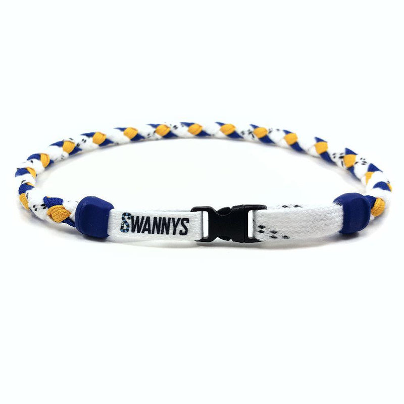 Hockey Lace Necklace - White, Royal Blue and Gold by Swannys