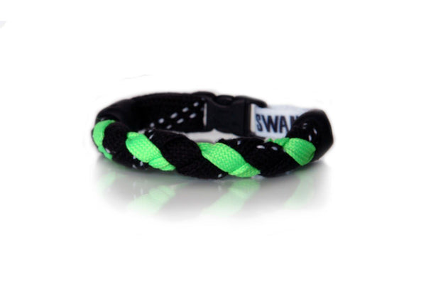 Black and Neon Green Hockey Bracelet - Swannys