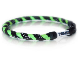Hockey Lace Necklace - Black and Neon Green by Swannys