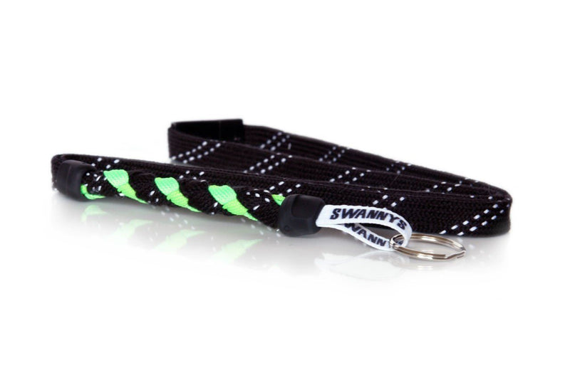 Black and Neon Green Hockey Lanyard - Swannys