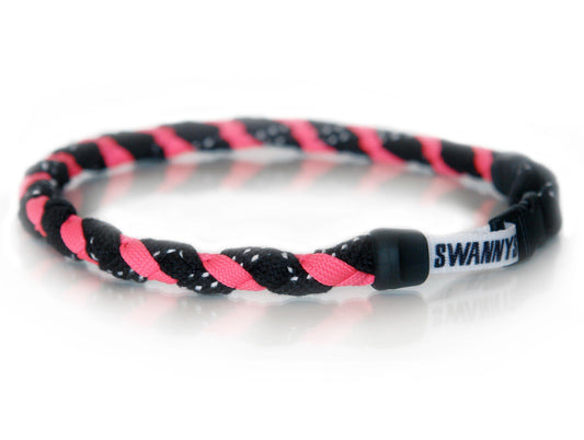 Hockey Lace Necklace - Black and Neon Pink by Swannys