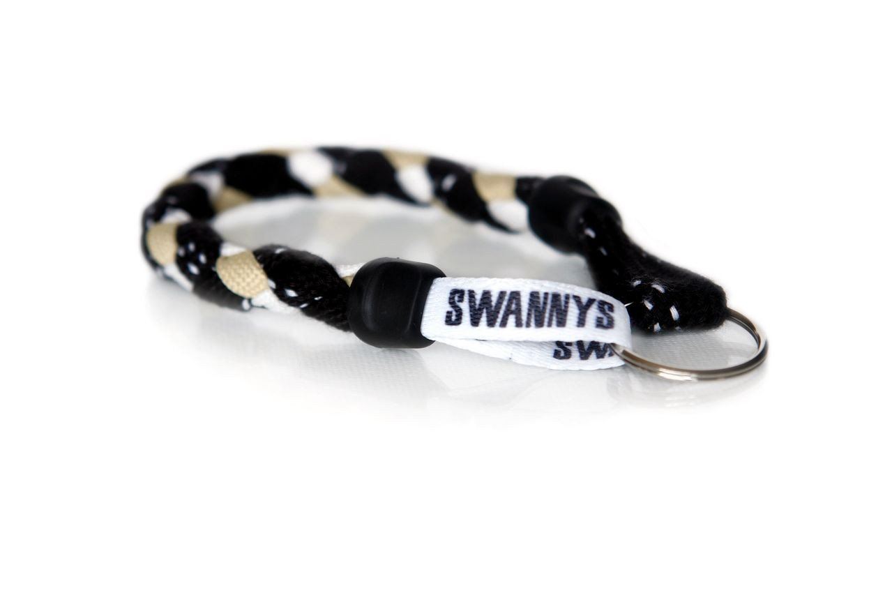 Black, Vegas Gold and White Hockey Keychain - Swannys