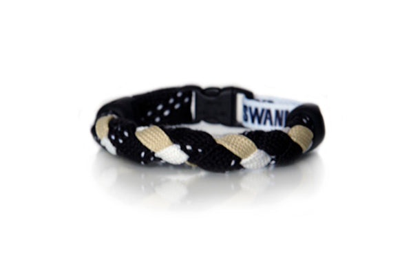 Black, Vegas Gold and White Hockey Bracelet - Swannys