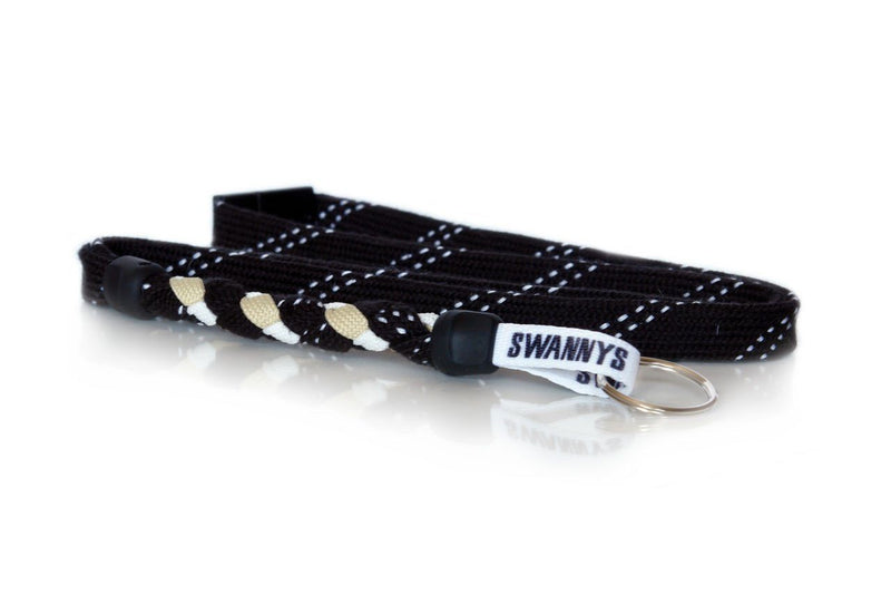 Black, Vegas Gold and White Hockey Lanyard - Swannys