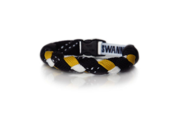 Black, Gold and White Hockey Bracelet - Swannys
