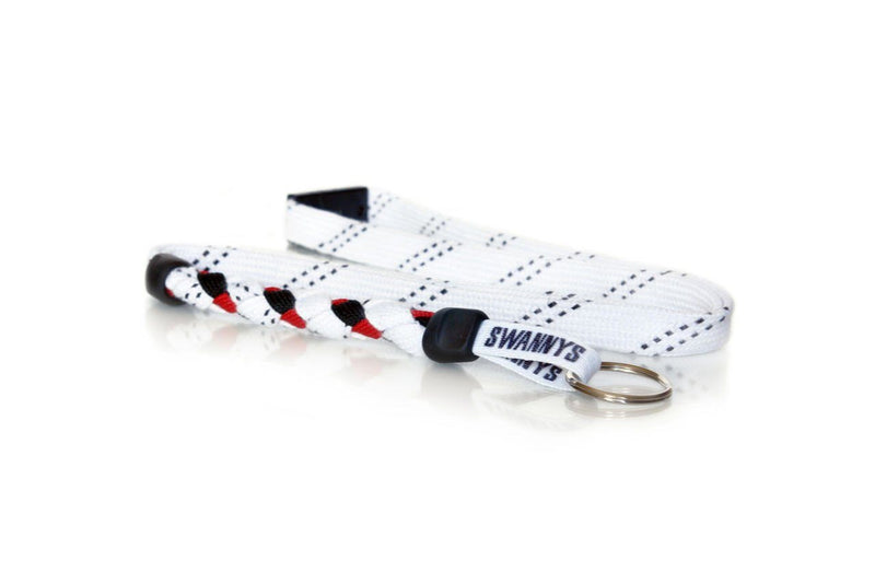 White, Black and Red Hockey Lanyard - Swannys