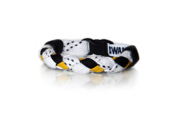 White, Black and Gold Hockey Bracelet - Swannys