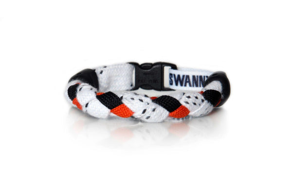 White, Black and Orange Hockey Bracelet - Swannys