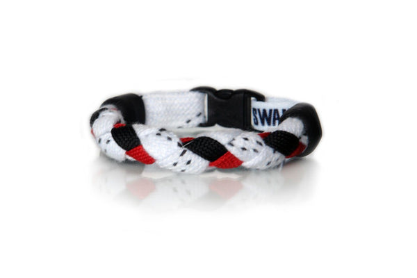 White, Black and Red Hockey Bracelet - Swannys