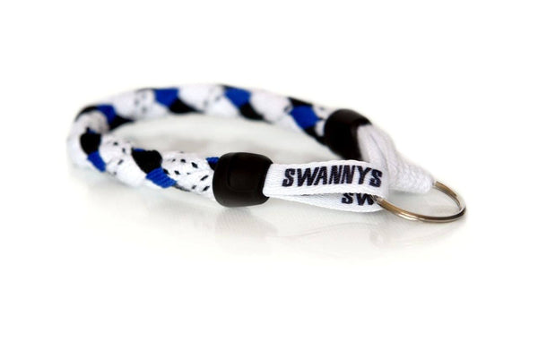 White, Black and Royal Blue Hockey Keychain - Swannys