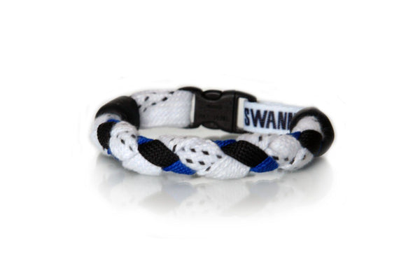 White, Black and Royal Blue Hockey Bracelet - Swannys