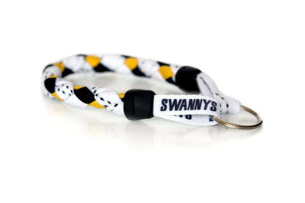 White, Black and Gold Hockey Keychain - Swannys