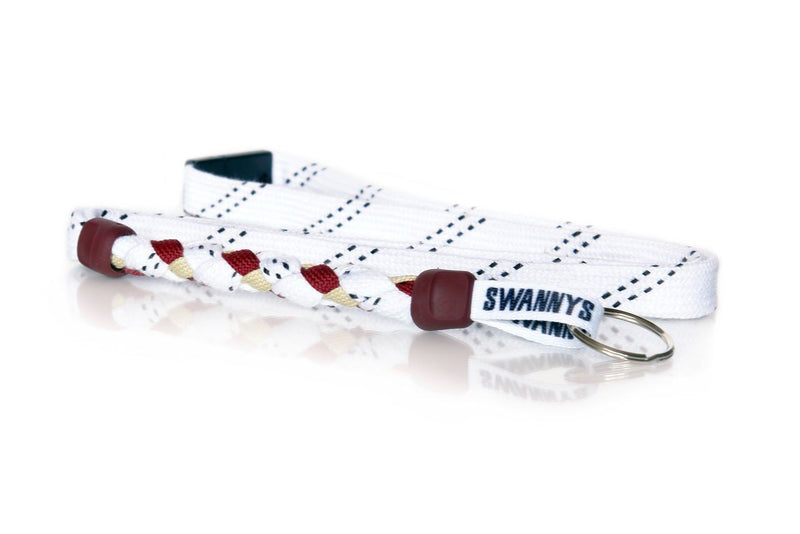 White, Maroon and Vegas Gold Hockey Lanyard - Swannys