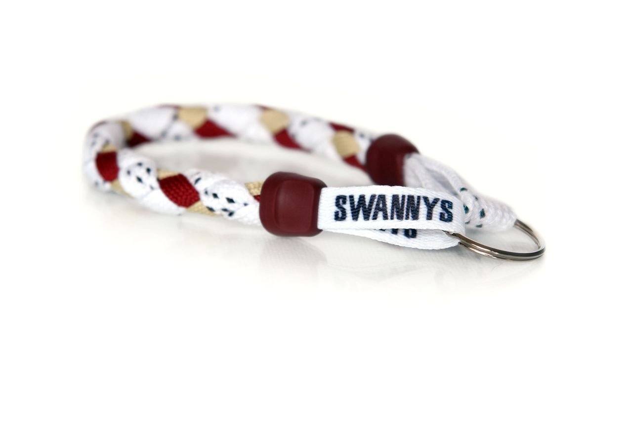 White, Maroon and Gold Hockey Keychain - Swannys