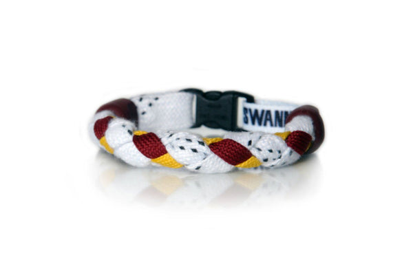 White, Maroon and Gold Hockey Bracelet - Swannys