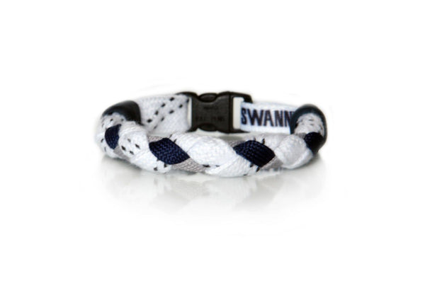 White, Navy Blue and Gray Hockey Bracelet - Swannys