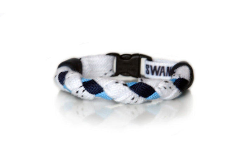 White, Navy Blue and Light Blue Hockey Bracelet - Swannys