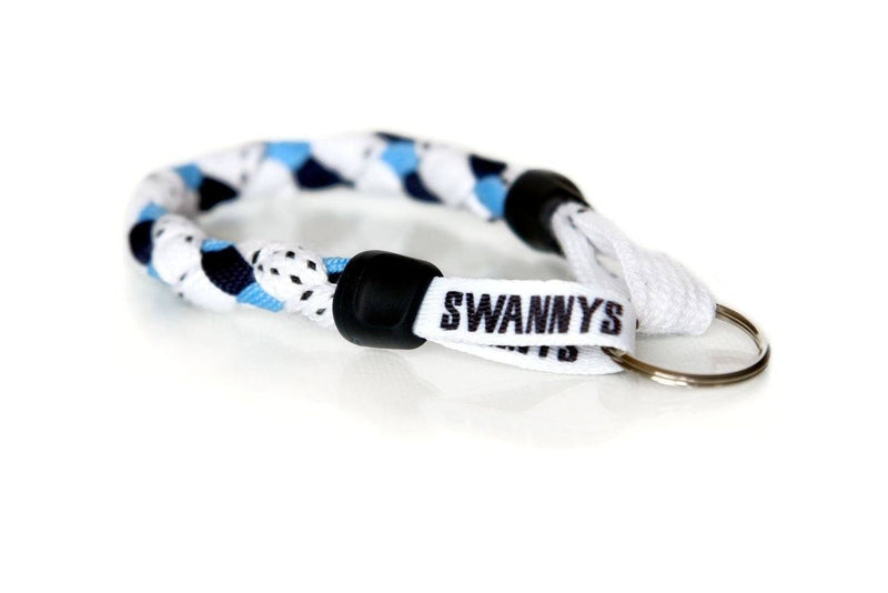 White, Navy Blue and Carolina Blue Hockey Keychain - Swannys