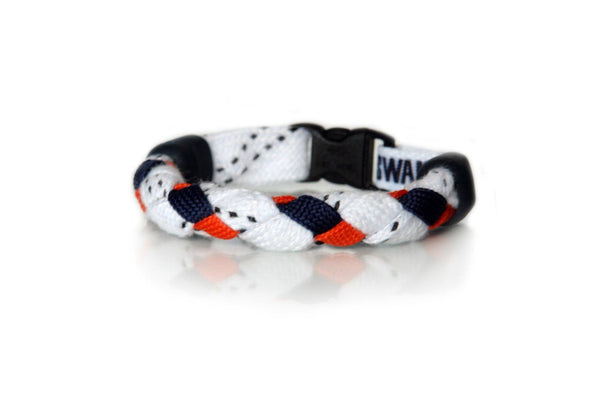White, Navy Blue and Orange Hockey Bracelet - Swannys