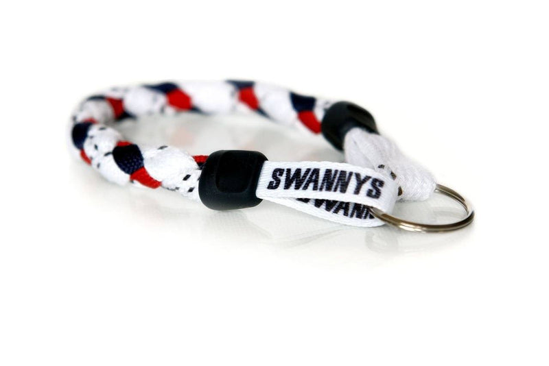 White, Navy Blue and Red Hockey Keychain - Swannys