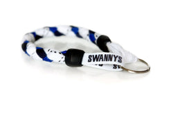 White, Navy Blue and Royal Blue Hockey Keychain - Swannys