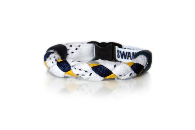 White, Navy Blue and Gold Hockey Bracelet - Swannys