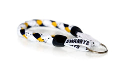 White, Navy Blue and Gold Hockey Keychain - Swannys