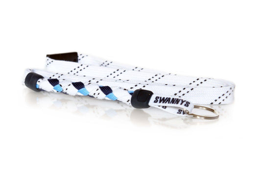 White, Navy Blue and Carolina Blue Hockey Lanyard - Swannys
