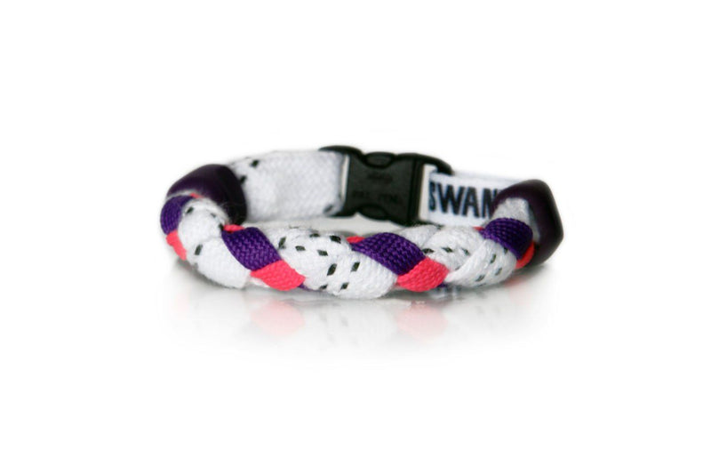 White, Purple and Pink Hockey Bracelet - Swannys