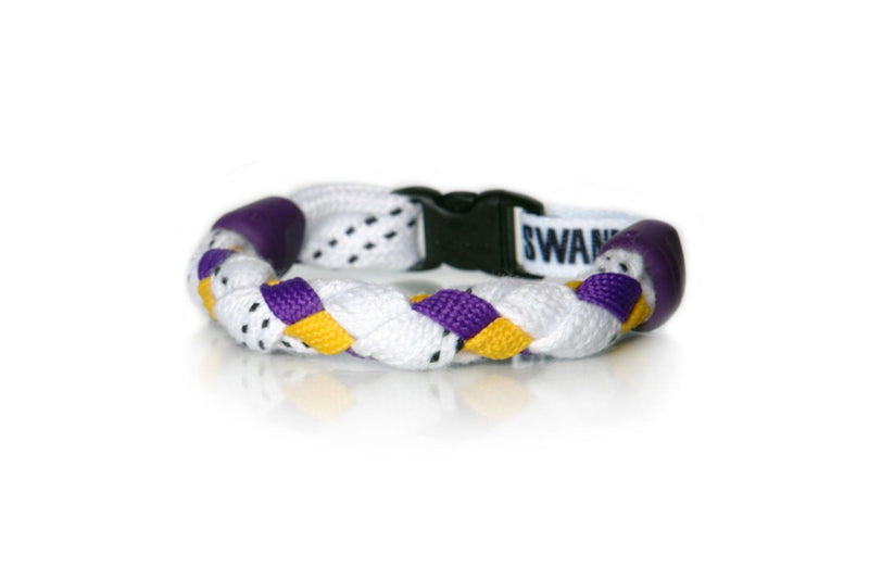 White, Purple and Gold Hockey Bracelet - Swannys