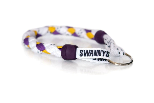 White, Purple and Gold Hockey Keychain - Swannys