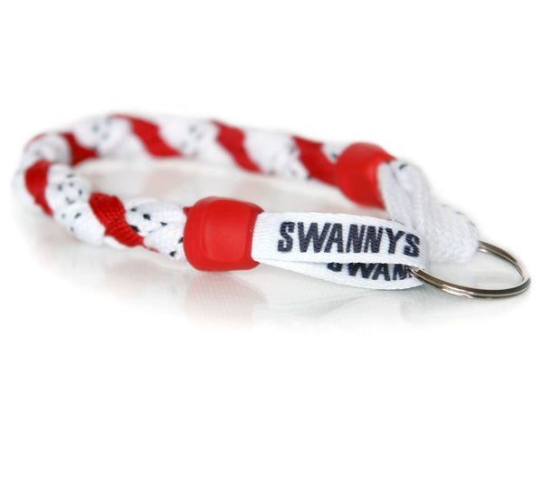 White and Red Hockey Keychain - Swannys