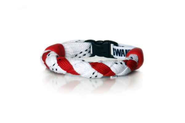 White and Red Hockey Bracelet - Swannys