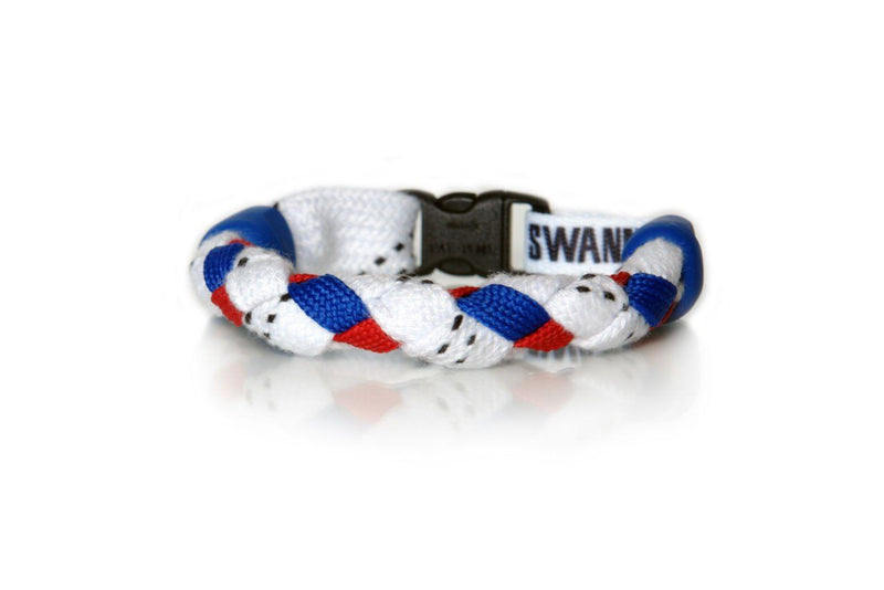 White, Royal Blue and Red Hockey Bracelet - Swannys